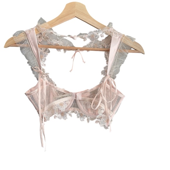 For Love & Lemons Mae high-neck underwire bra Size 34B Wedding Valentine's Day